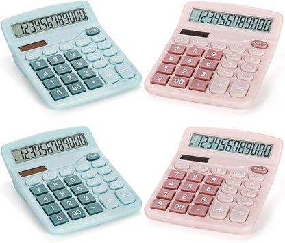 Noamus 4 Pack Handheld Desktop Calculators, Solar Battery Dual Power Basic - Image 7