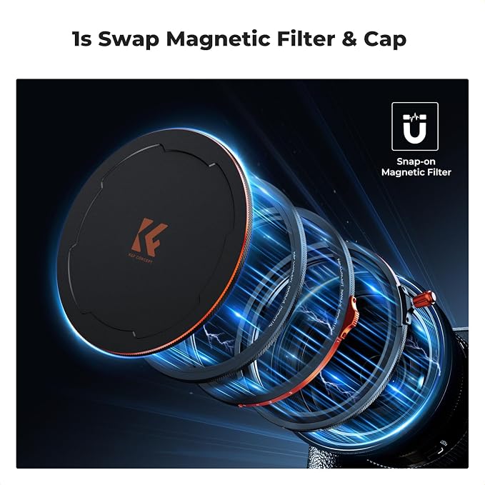 K&F CONCEPT 67mm Magnetic 1s Swap 5-Pack: CPL + VND2-32 + Black Diffusion 1/4 + - Image 3