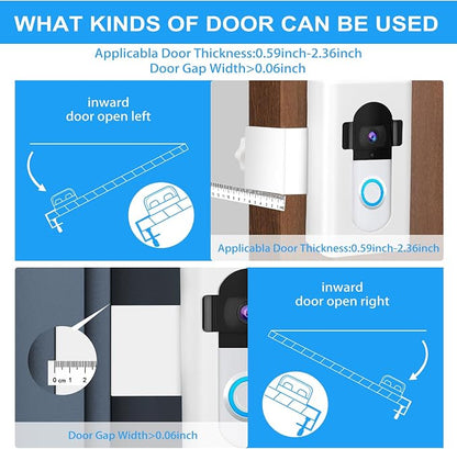 Anti-Theft Video Doorbell Door Mount, Doorbell No-Drill Mount Fit - Image 5