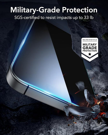 ESR 3 Pack for iPhone 15 Pro Privacy Screen Protector, Anti-spy Tempered-Glass - Image 6