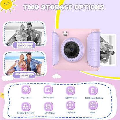 Instant Print Camera for Kids, 2.4 Inch Screen Kids Instant Cameras, Christmas - Image 2