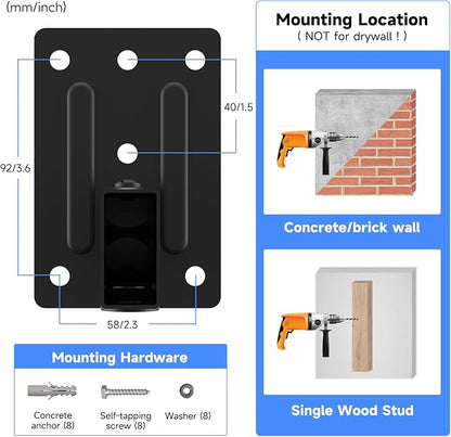 suptek Large Dual Side Clamping Bookshelf Speaker Wall Mounting Bracket - Image 7