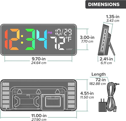 La Crosse Technology 513-1411 Color-Changing Digital LED Wall Clock - Image 10