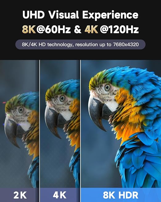 ARISKEEN 8K HDMI Cable 9 FT, 48Gbps High Speed HDMI 2.1 Cable, 8K 60Hz - Image 3