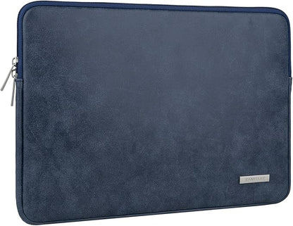 RAINYEAR 14 Inch Laptop Sleeve Protective Case PU Suede Leather Zipper Padded by RAINYEARmakelifeeasier
