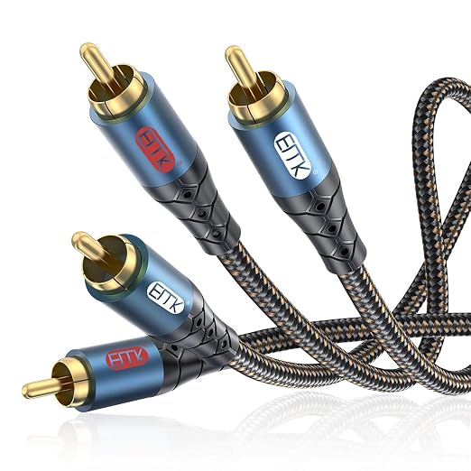RCA Cable Subwoofer Cable 2RCA Male to 2RCA Male Stereo Audio Cable Y Splitter by EMK