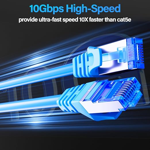 Cat6A Ethernet Cable Shielded 10Gbps 20 ft, Slim Shielded Ethernet Cable Cat 6 - Image 2