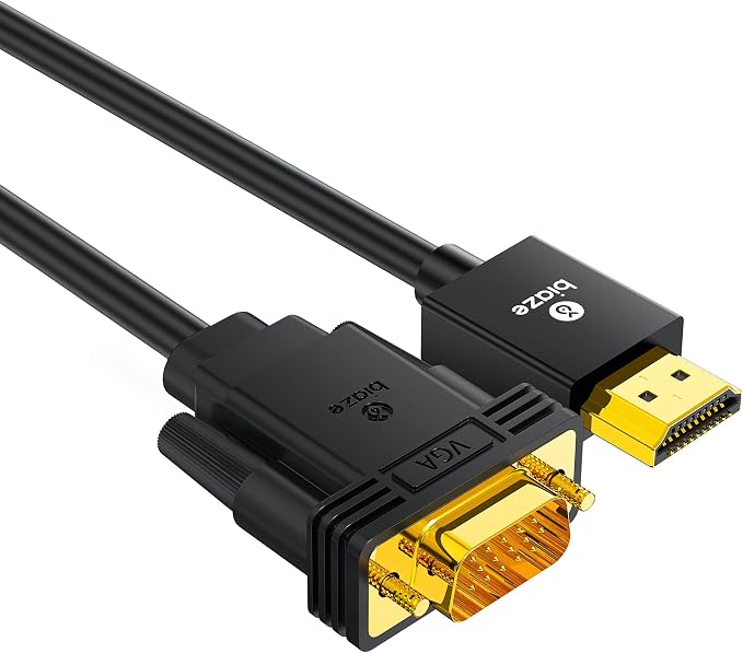6ft HDMI to VGA Cable – 1080P HD Video Converter Cord by biaze