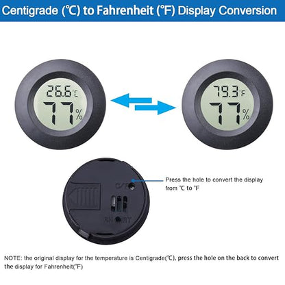 2pcs Mini Hygrometer Thermometer Indoor Outdoor Round Humidity Meter - Image 3
