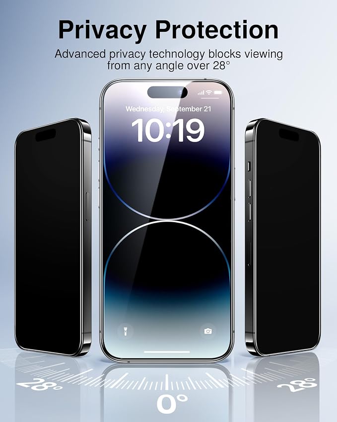 SMARTDEVIL 2 Pack for iPhone 14 Pro Max Privacy Screen Protector, Military - Image 3