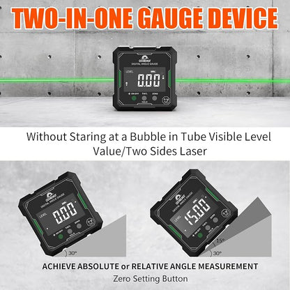Digital Angle Finder with Green Laser, 4-side Magnetic Digital Laser Level - Image 4
