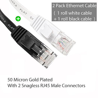 DAYEDZ Cat 6 Ethernet Cable 50ft 2 Pack LAN Cable Faster Than Cat5e/Cat5 - Image 2