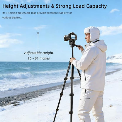 Camera Tripod, Travel Tripod for Camera Canon EOS Rebel Nikon, Compatible - Image 3