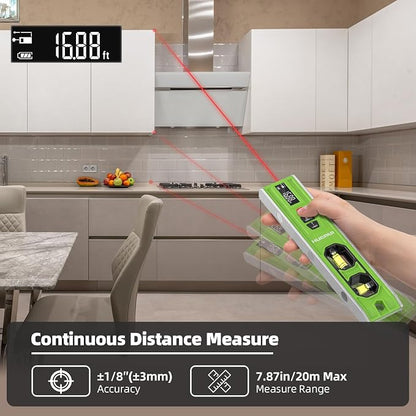 Huepar 3-in-1 Laser Level /65Ft Laser Distance Measure/Magnetic Torpedo Level - Image 2