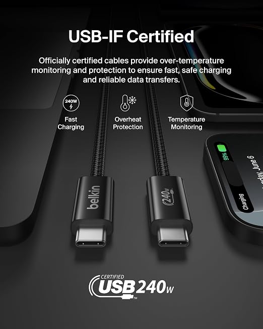 Belkin USB C to USB C Cable ​2-Pack, 240W - Image 4