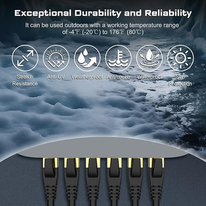 DbillionDa Cat 8 Ethernet Cable 40Gbps 2000MHz, 3FT Supports Cat7 Cat6 Cat5e - Image 6