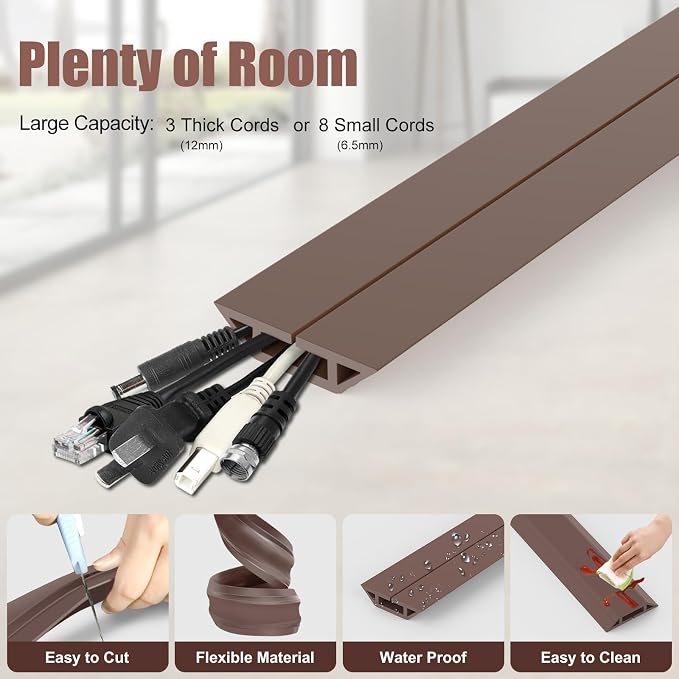 Eapele 4 ft Floor Cord Cover Heavy Duty Cable Protector, Cord Covers - Image 3