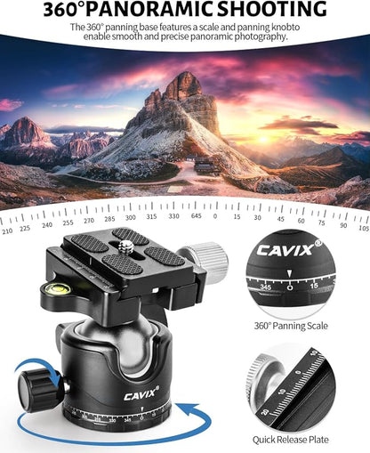 CAVIX Ball Head 360 Degree Rotating Panoramic Tripod Heads - Image 6