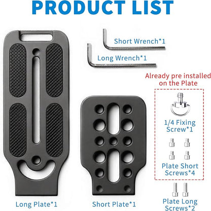 DSLR Camera L Bracket with 1/4" & 3/8" Screw Hole, Vertical Horizontal - Image 2
