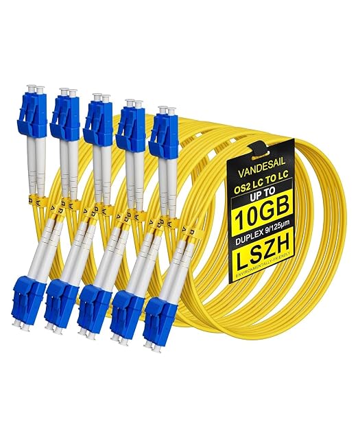 LC to LC Single Mode Fiber Patch Cable 8M OS2 Duplex, 1G/10G/40Gbps, Compatible by VANDESAIL