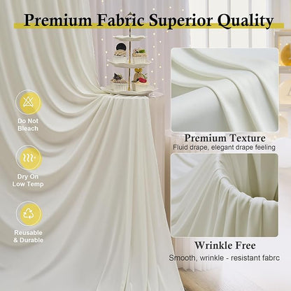 20ft x 15ft Ivory Backdrop Curtains - Image 2