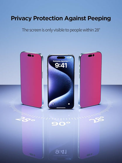 Compatible for iPhone 14 Pro Privacy Screen Protector Tempered Glass 6.1 Inch - Image 3