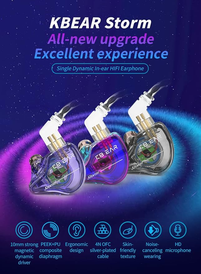 YINYOO KBEAR Storm Professional in Ear Headphones Monitor Earphones - Image 3
