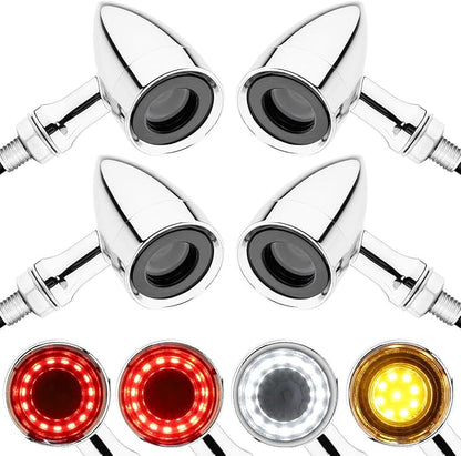 TSUNG Universal Motorcycle LED Turn Signals Lights Small Bullet Front Rear by TSUNGMOTO