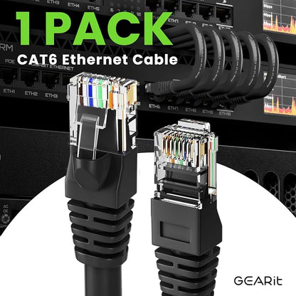 GEARit Cat 6 Ethernet Cable Pack Ð 1-Pack 10 ft Cat6 Ethernet Patch Cables | - Image 2