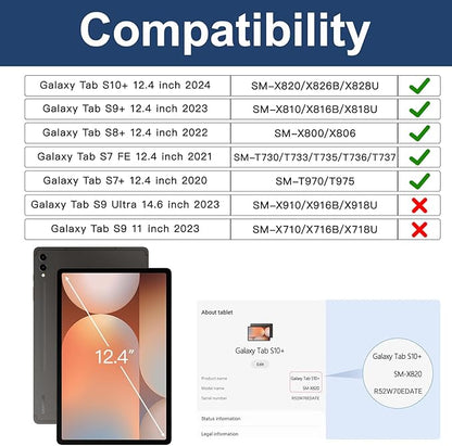 BRAECN for Samsung Galaxy Tab S10 Plus Case 2024/S9 Plus/S9 FE+/S8 Plus/S7 Plus - Image 2