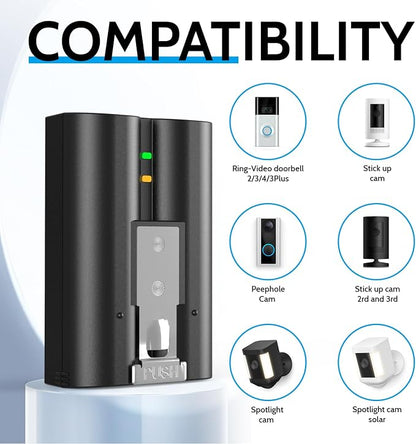 7200mAh Replacement Battery for Ring Doorbell, Rechargeable Camera Batteries - Image 2