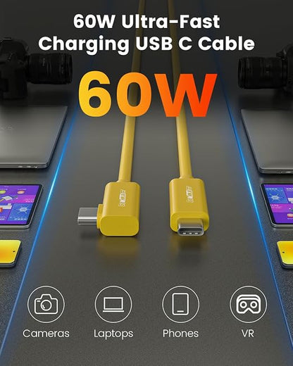 Fiber Optic USB C Tethering Cable 25FT, Right Angle 10Gbps USB 3.2 Gen 2 - Image 6