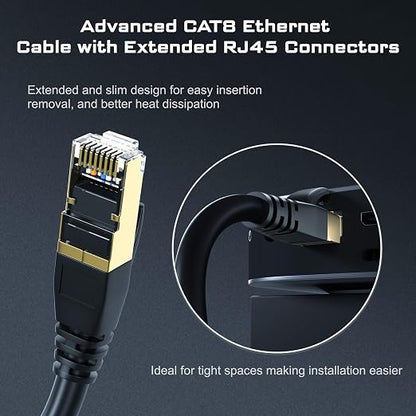 DbillionDa Cat 8 Ethernet Cable 40Gbps 2000MHz, 6FT Supports Cat7 Cat6 Cat5e - Image 4