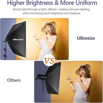 UBeesize Softbox Photography Lighting Kit, 27” x 20” Continuous Lighting Kit - Image 4