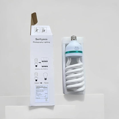 135W Light Bulb 5500K CFL Daylight Spiral Softbox Lighting Kit Bulb in E27/E26 - Image 6