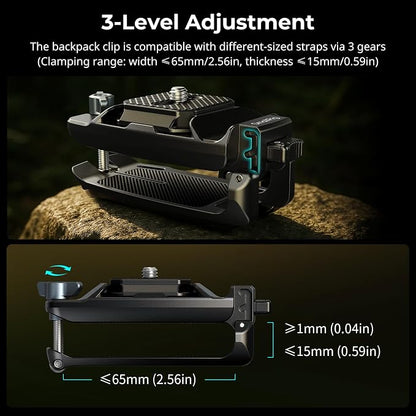 SMALLRIG Camera Clip with Plate, Quick Release System, Max Payload 40kg/88lb - Image 5
