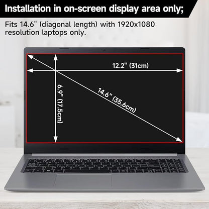 14 Inch 16:9 Laptop Privacy Screen Filter, Anti Blue Light Glare & Anti Scratch - Image 6