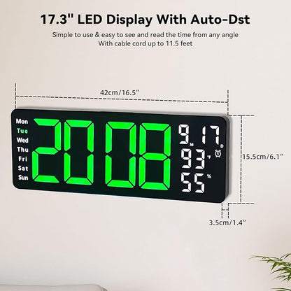 Digital Wall Clock Large Display, 17.3" Digital Clock - Image 9