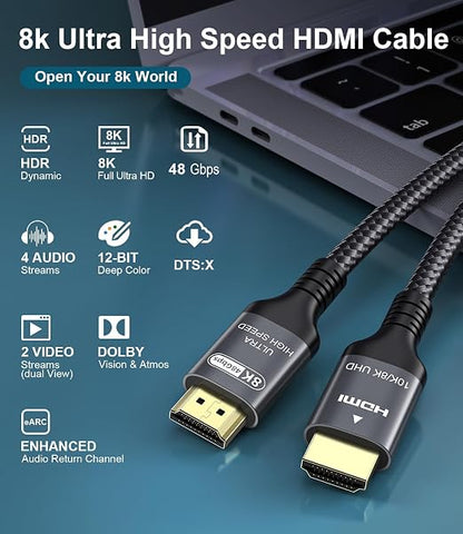Certified 10K 8K HDMI 2.1 Cable 20 FT, 48Gbps Ultra High Speed HDMI Cable - Image 7