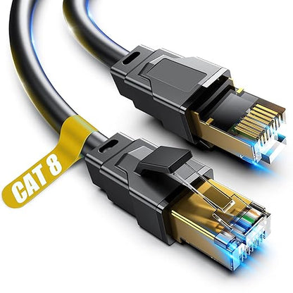 Vabogu Cat 8 Ethernet Cable 60FT, Heavy Duty 26AWG High Speed 40Gbps 2000MHz by VABOGU