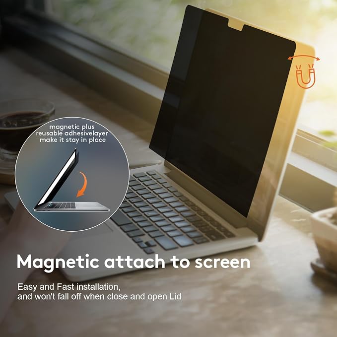 Magnetic Privacy Screen for MacBook Air 15 inch, Detachable Screen Protector - Image 5