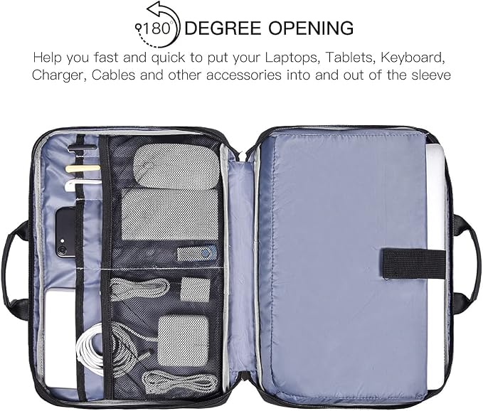 14 15 Inch Waterproof Laptop Sleeve Men Women TSA Briefcase - Image 2