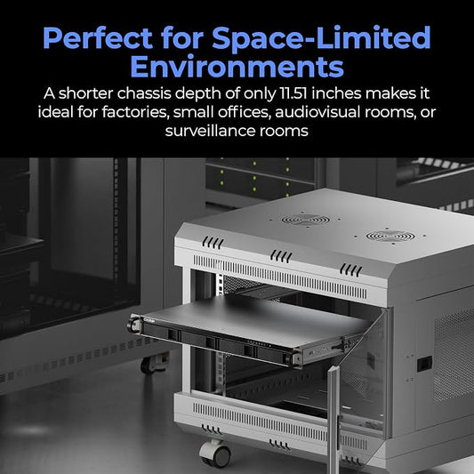 QNAP TS-433eU-US Compact 1U Short-Depth rackmount 2.5GbE NAS, Affordable Edge - Image 2