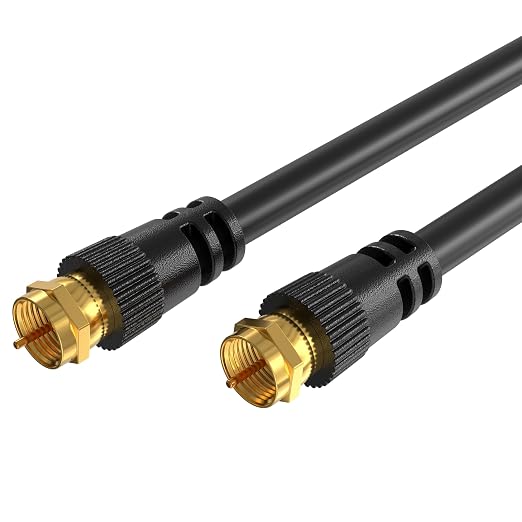 Cables Direct Online Pack of 10 x Coaxial Cables 100FT Black Coax RG6 Male F by CablesDirect