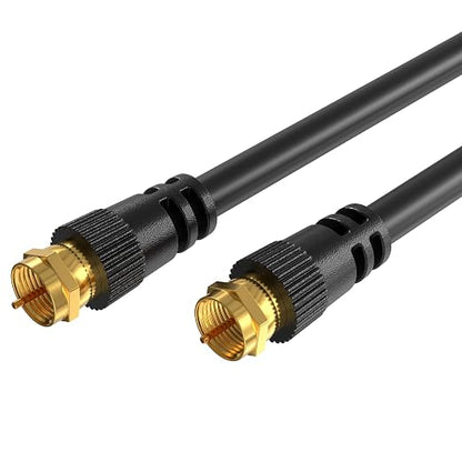 Cables Direct Online Coaxial Cable 6FT Black Coax RG6 Male F Type Extension by CablesDirect