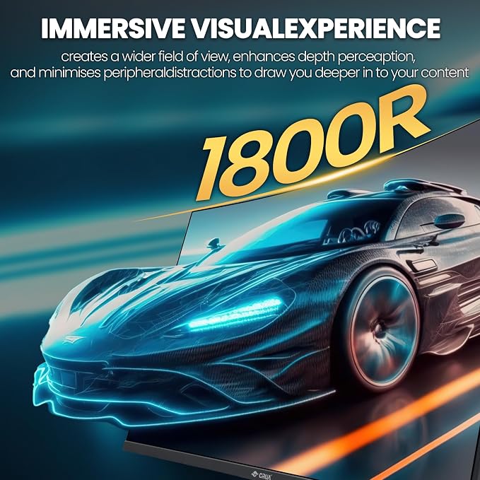 CRUA 32" Curved Gaming Monitor, 2K QHD 2560x1440P, 144Hz/165Hz Computer Monitors - Image 6