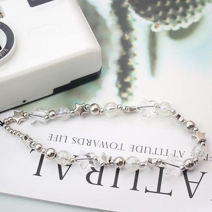 CMVFYL Beaded Camera Wrist Strap, Cute Phone Charms Strap, Pearl Bracelet Wrist - Image 6