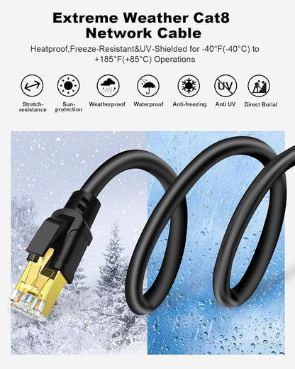 Yauhody CAT 8 Ethernet Cable, 1.5ft Ultra High Speed 40Gbps 2000MHz SFTP CAT8 - Image 5