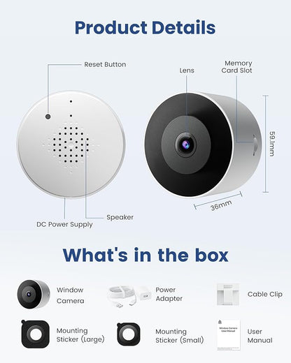 2K Window Camera, WiFi 6 Indoor Camera - Image 9