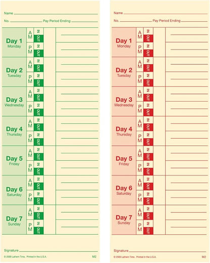 Lathem Weekly Time Cards, Double-Sided, - Image 3